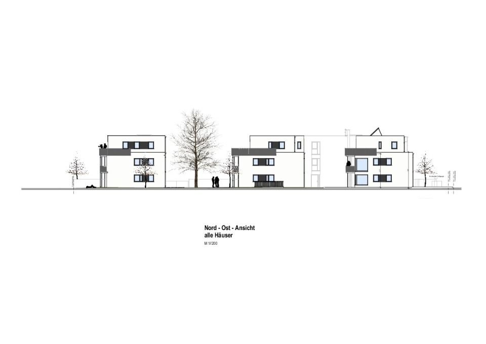 Nord-Ost Ansicht Haus 1-3