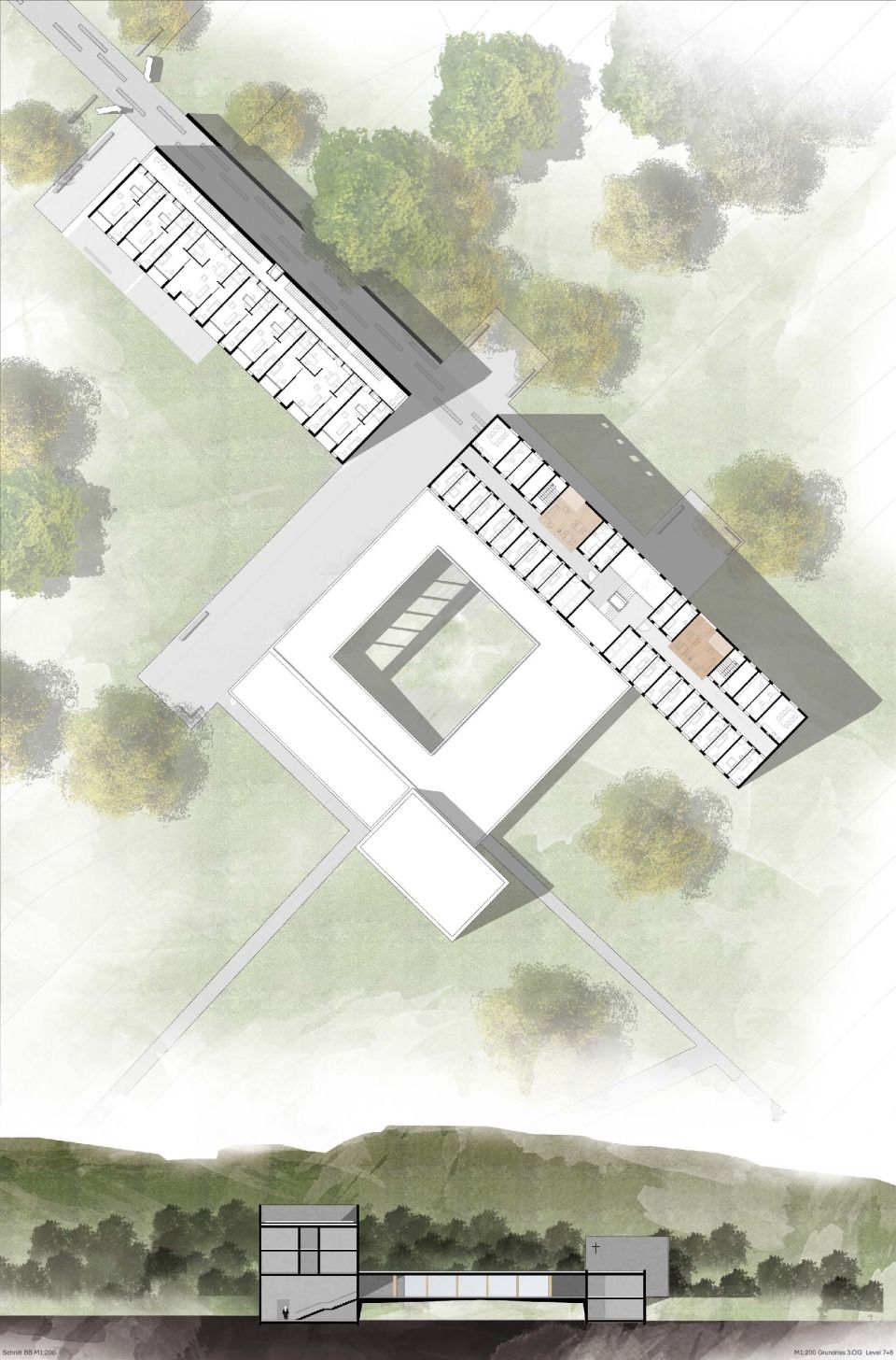3.OG Grundriss + Schnitt Klosteranlage