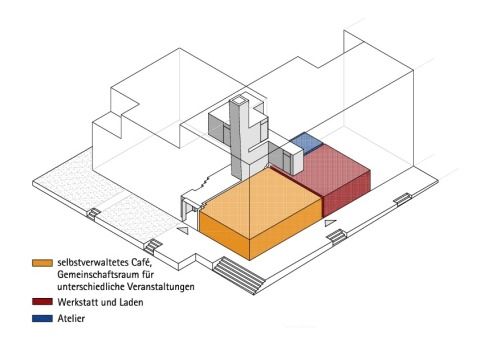 Treppenhaus und öffentliches Erdgeschoss