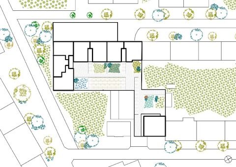 Lageplan Freiraum, gemeinschaftlicher Hof