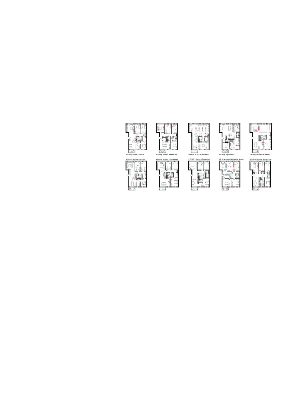 Flexible Grundrisse, Auswahl