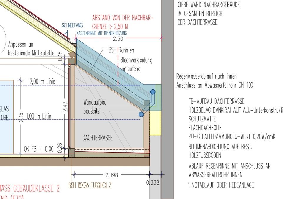 Schnitt Dachterrasse