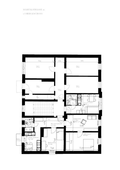 Grundriss 2.OG, Wohnungen