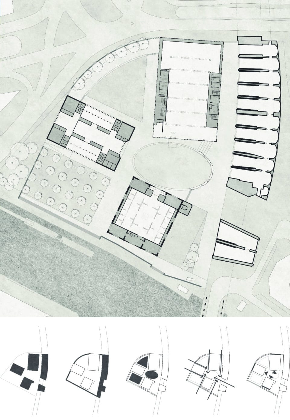 Gesamtgrundriss Areal, Piktogramme