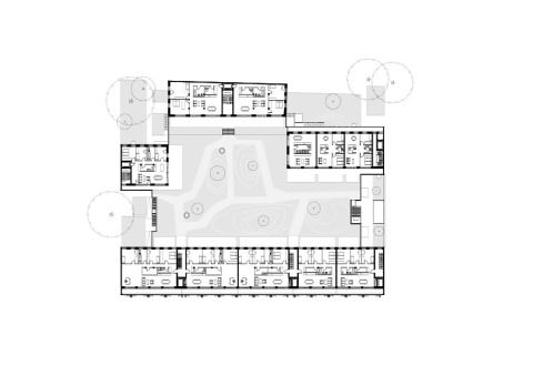 Grundriss Gartenhof und 1.OG