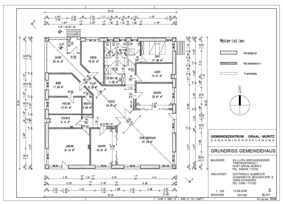 Grundriss Gemeindehaus M 1:100