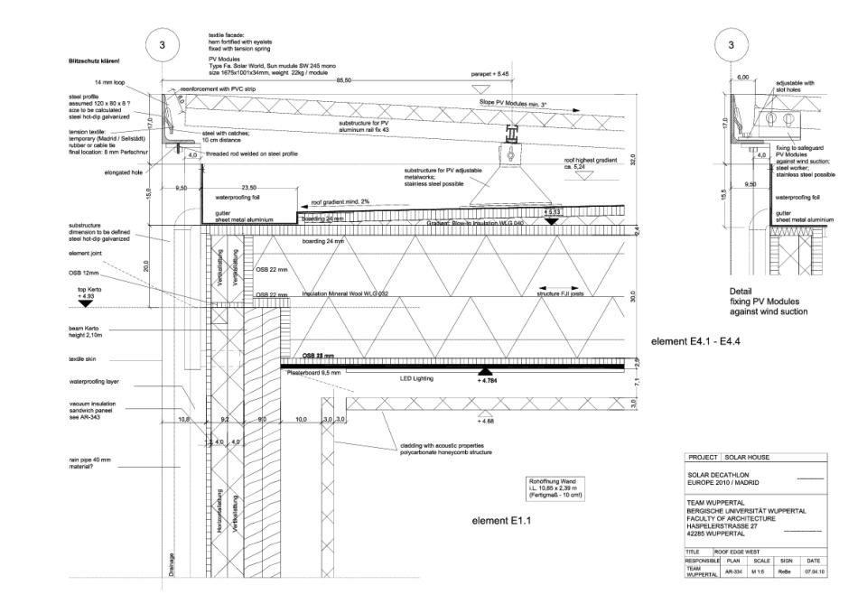 Details der Fassadenkonstruktion