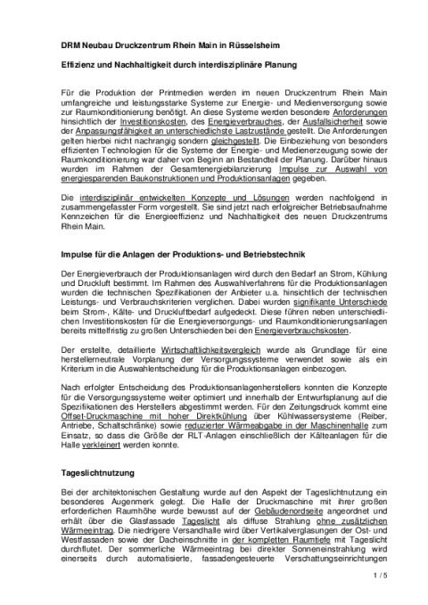 Energieeffizienz und Nachhaltigkeit