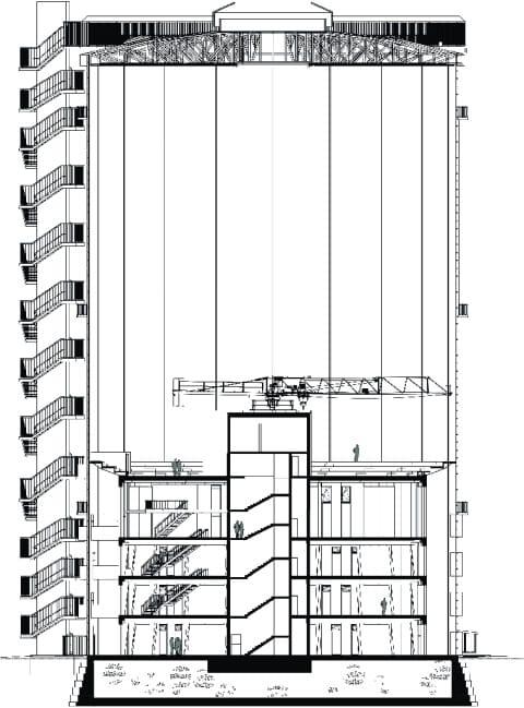 Schnitt-Gaskessel und Neubau