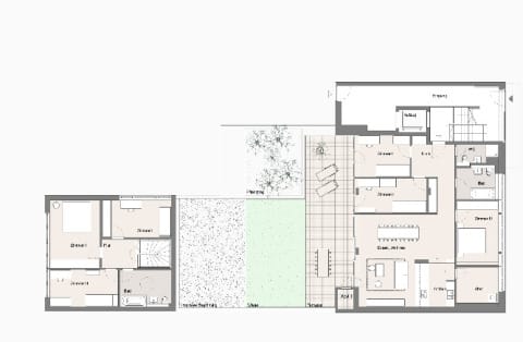 Grundriss 1. OG - Vorder- und Hinterhaus