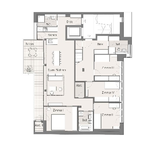Grundriss 4. OG - Vorderhaus