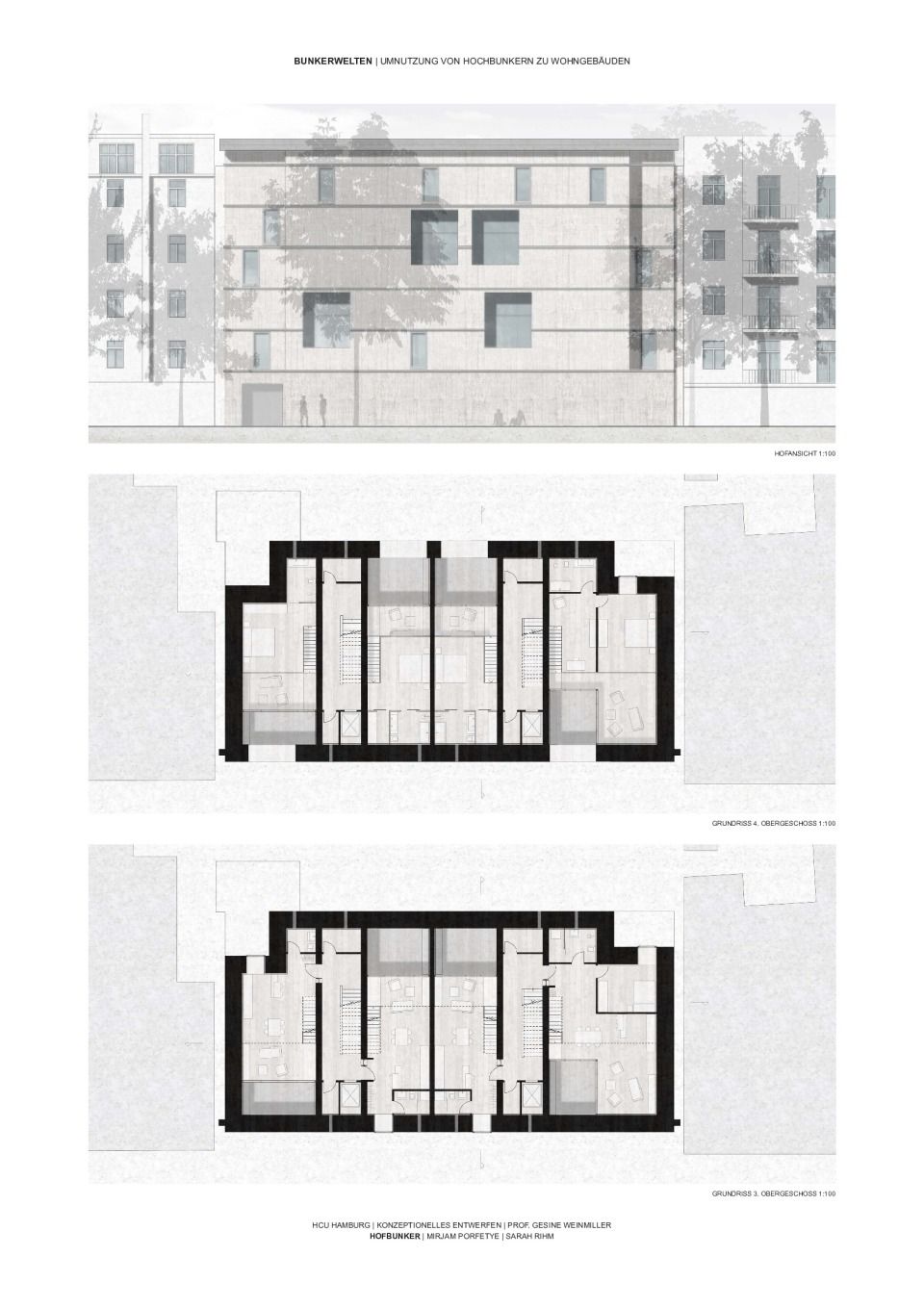 Plan 5 Westansicht Grundrisse