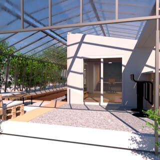 Innovatives Start-up im Gewächshaus mit Stahlleichtbau