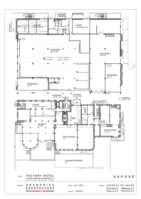 Factory Hotel - Grundriss Erdgeschoss