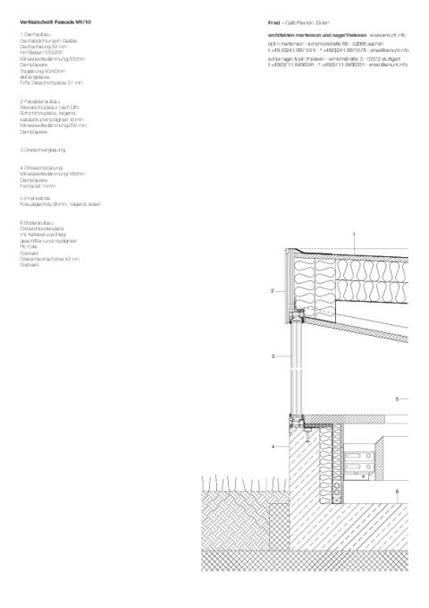 Pavillon Fassadenschnitt Alu