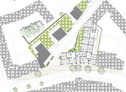 Lageplan mit Grundriss EG