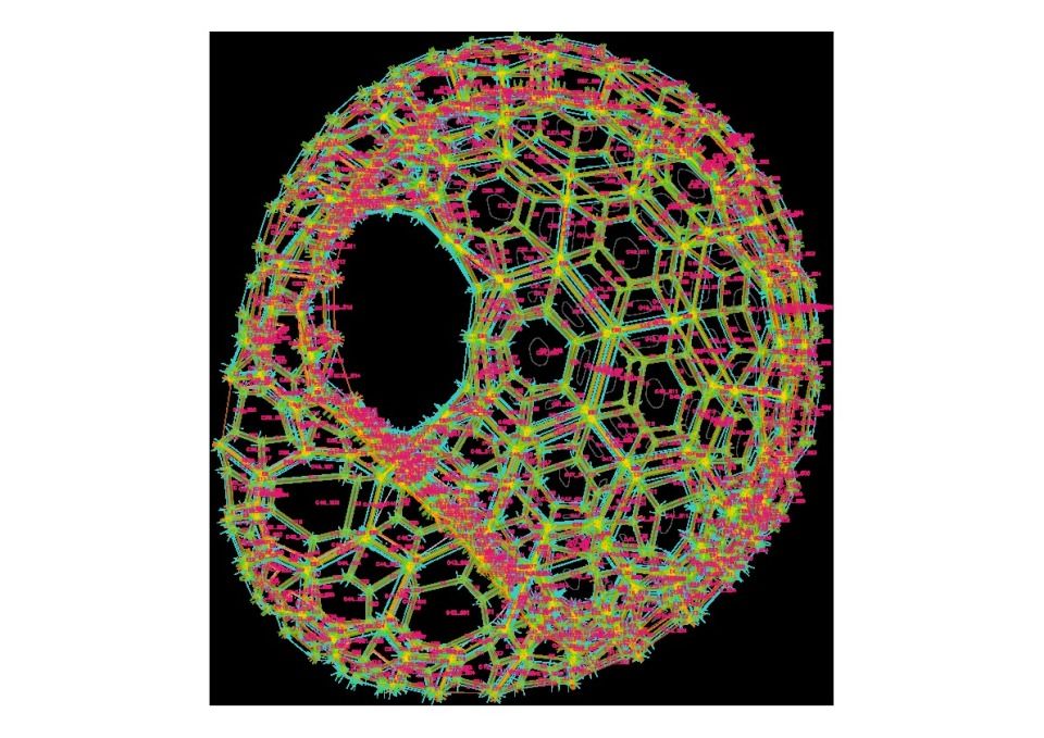 Aufsicht auf die aus dem parametrischen Entwurfs- und Planungsmodell abgeleitete Fertigungsinformation.