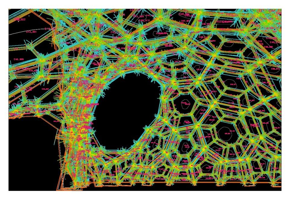 Perspektivische Ansicht der aus dem parametrischen Entwurfs- und Planungsmodell abgeleiteten Fertigungsinformation.