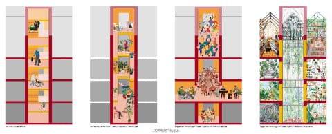 Collage Umnutzung Bestandstreppenhäuser