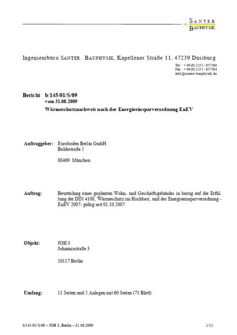 Wärmeschutznachweis EnEV