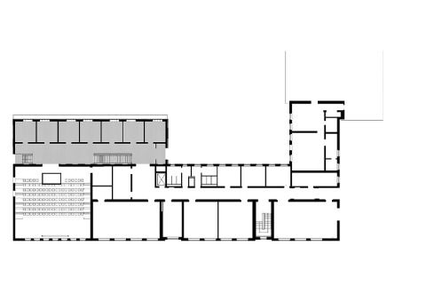 Grundriss, Erweiterungsbau grau hinterlegt