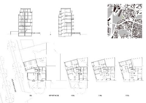 Schwarzplan, Lageplan, Grundrisse, Schnitte