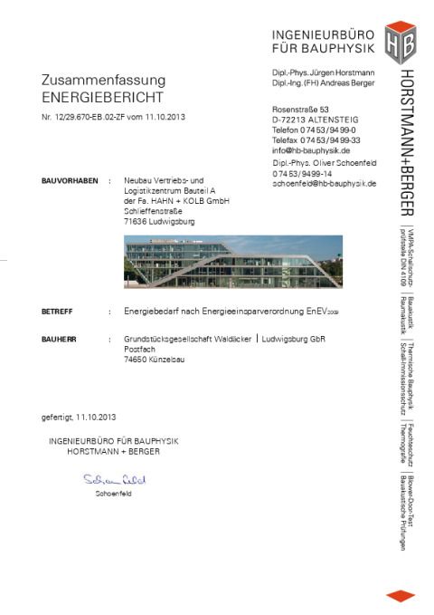 Zusammenfassung Energieausweis