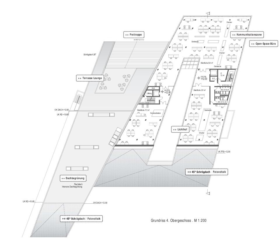 Grundriss 4. Obergeschoss 1:200