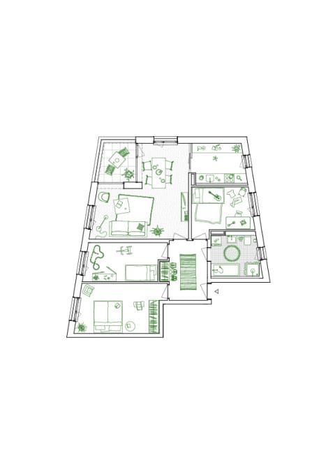 Ausschnitt 4-Zimmerwohnung
