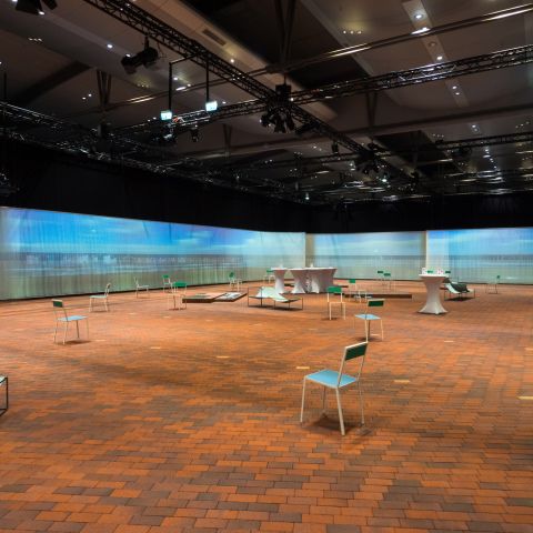 Ausstellungspavillon für die internationalen Buchmesse
