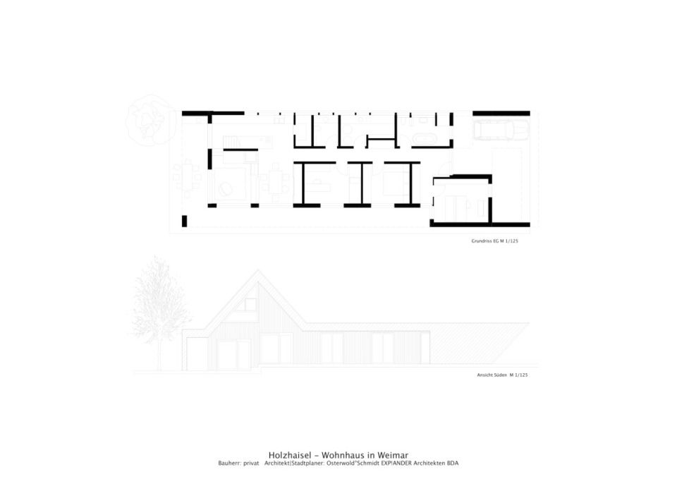 Grundriss EG mit Ansicht Süden
