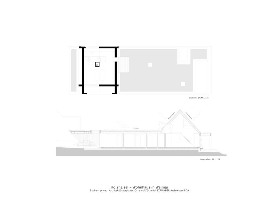 Grundriss OG mit Längsschnitt