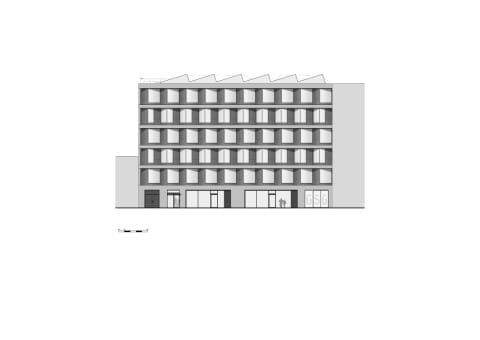 Ansicht Straßenfassade Neubau (Nord)