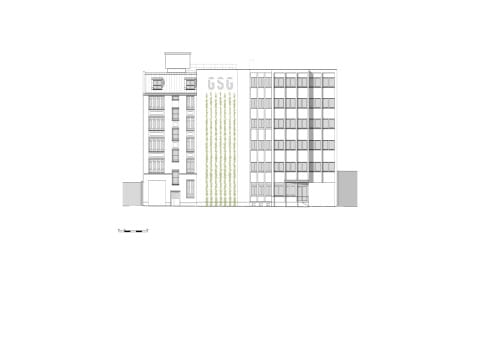 Ansicht Hoffassade Bestand (Süd)