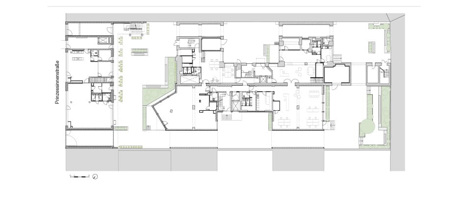 Grundriss Erdgeschoss Neubau + Bestand