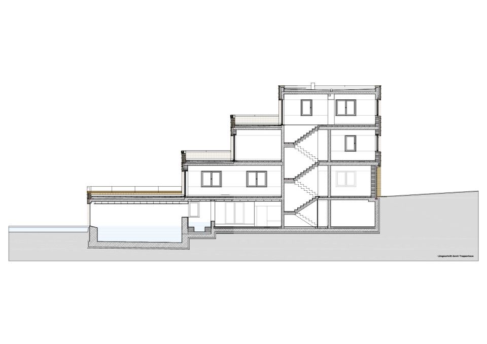 Längsschnitt durch Treppenhaus