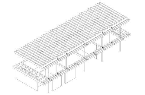 Isometrie Tragwerk Obergeschoss