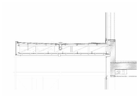 Detailschnitt CC Kragträger Vordach Haupteingang (l=4,8m)