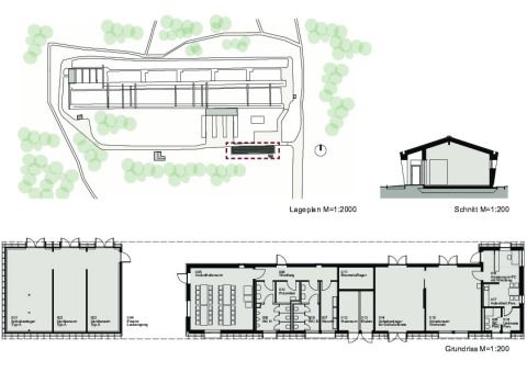 Lageplan, Schnitt, Grundriss