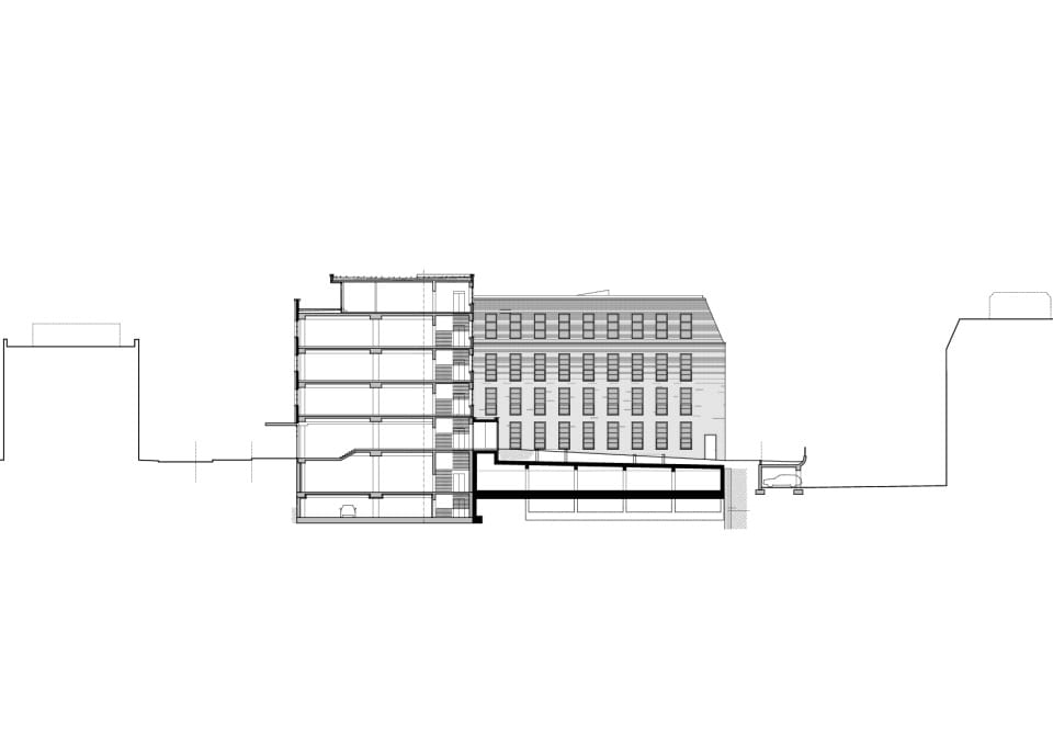 Scnitt / Ansicht - Bestand / Neubau