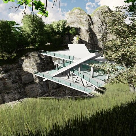 Gebäude in der Schlucht