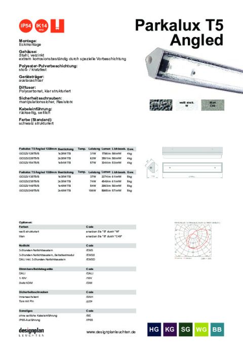 Parkalux Angled Datenblatt