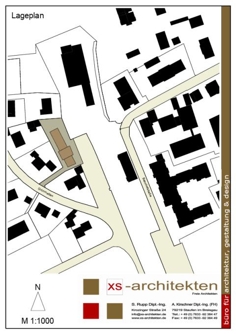 Lageplan des Objektes im Zentrum von Staufen