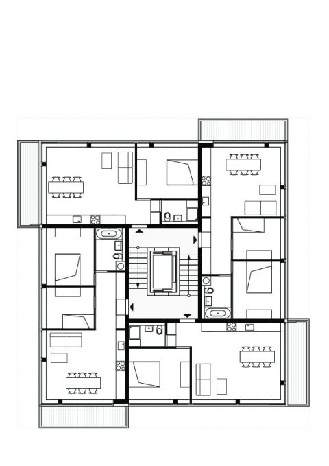 Grundriss Geschoss 2.,4. und 6.