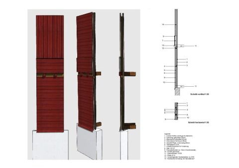 Fassadenaufbau vor der Sanierung