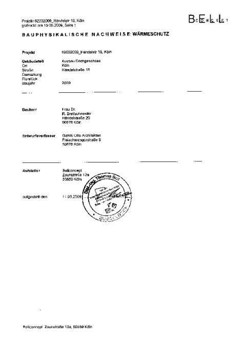 Bauphysikalischer Nachweis: Wärmeschutz