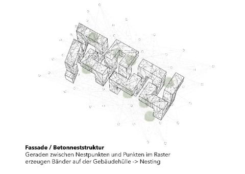 Piktogramm Fassade/Betonneststruktur