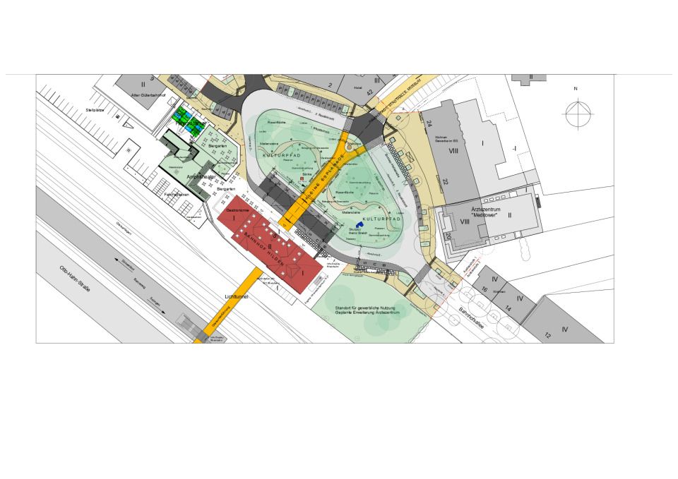 Lageplan des neu gestalteten Bahnhofsvorplatzes