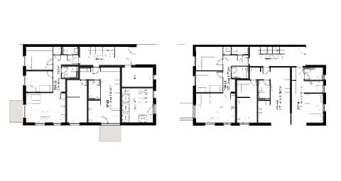 Haus 42A Grundriss Erdgeschoss und Regelgeschoss