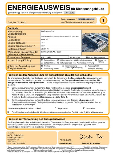 Energieausweis DSTRCT